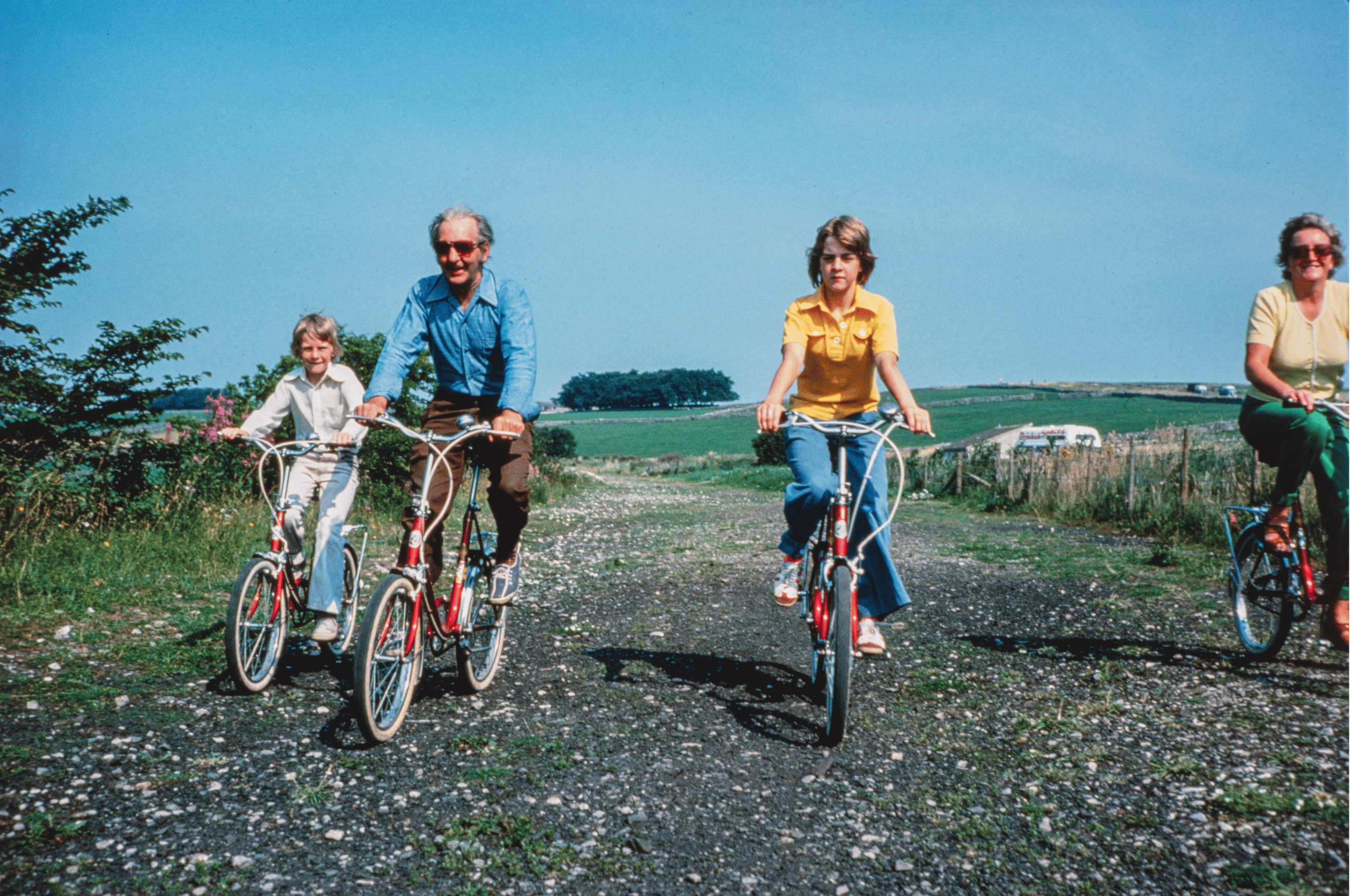 A family of cyclists on the Tissington trail, circa 1970s