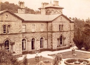 Sepia image of a grand Victorian stately home, credit Gerald Hancock Collection,goyt-valley.org.uk 